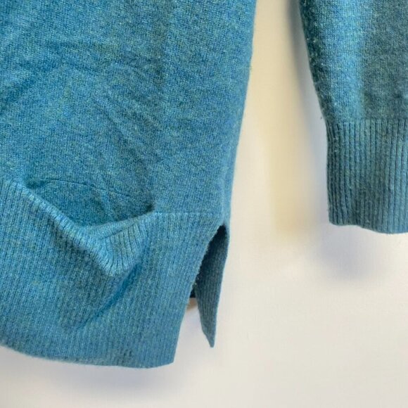 L.L. Bean 100% Cashmere Teal Cardigan Sweater - Picture 5 of 11